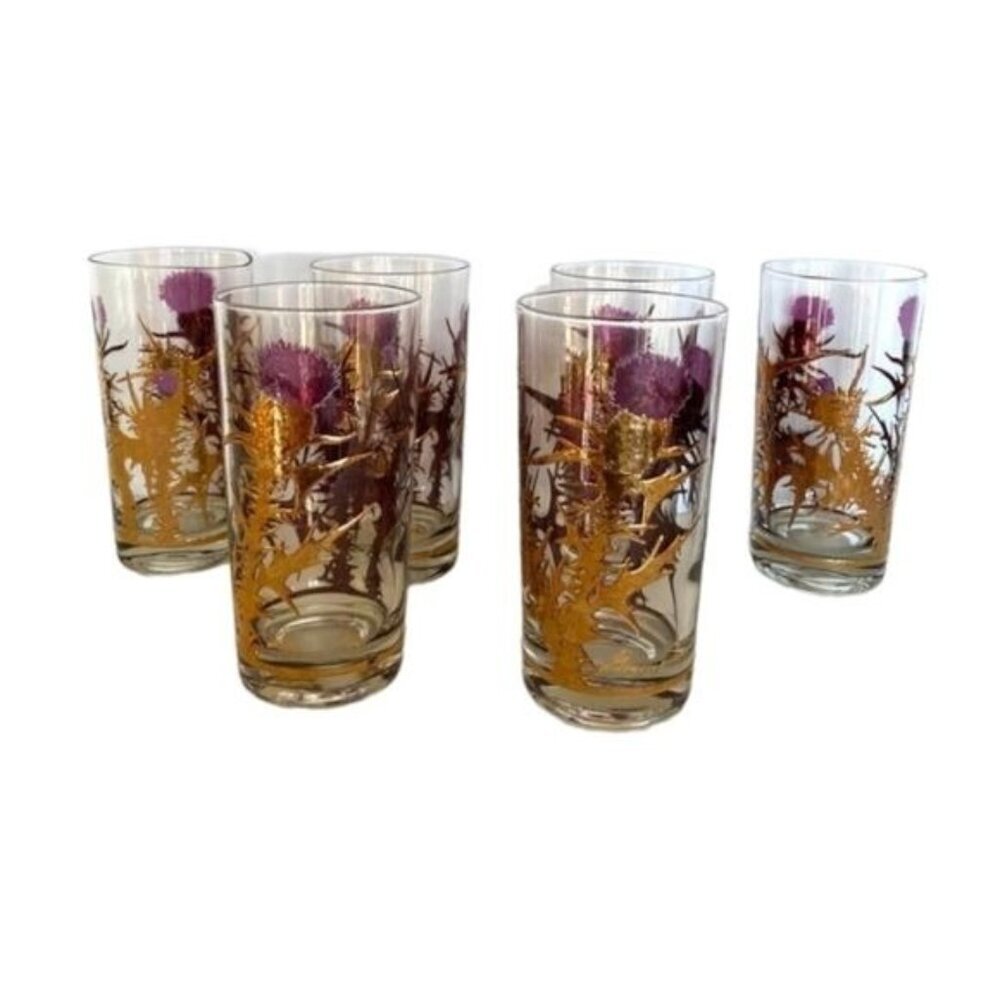 Gregory Duncan mid century 22k gold glasses set of 6 - Picture 6 of 9